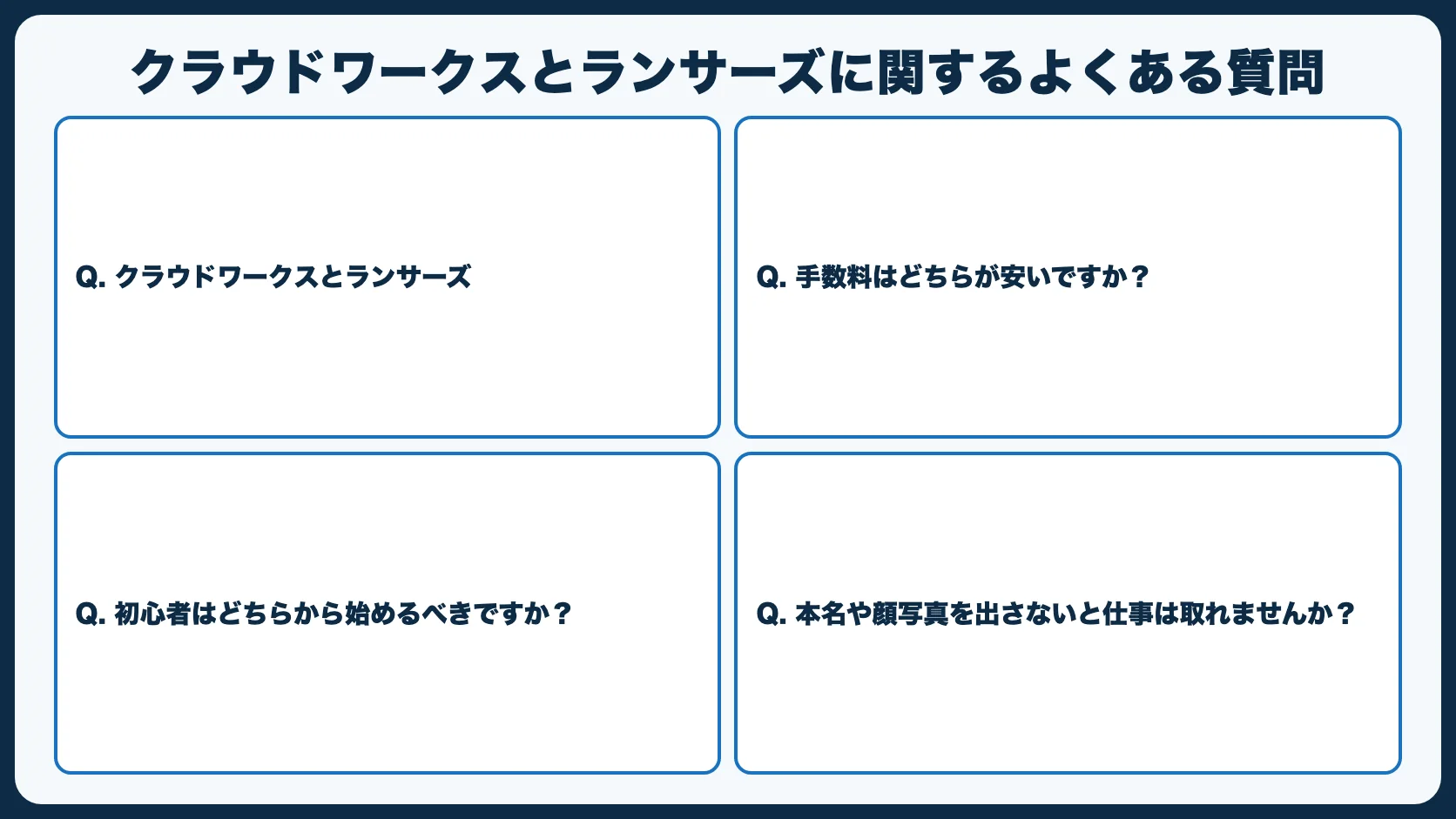クラウドワークスとランサーズに関するよくある質問