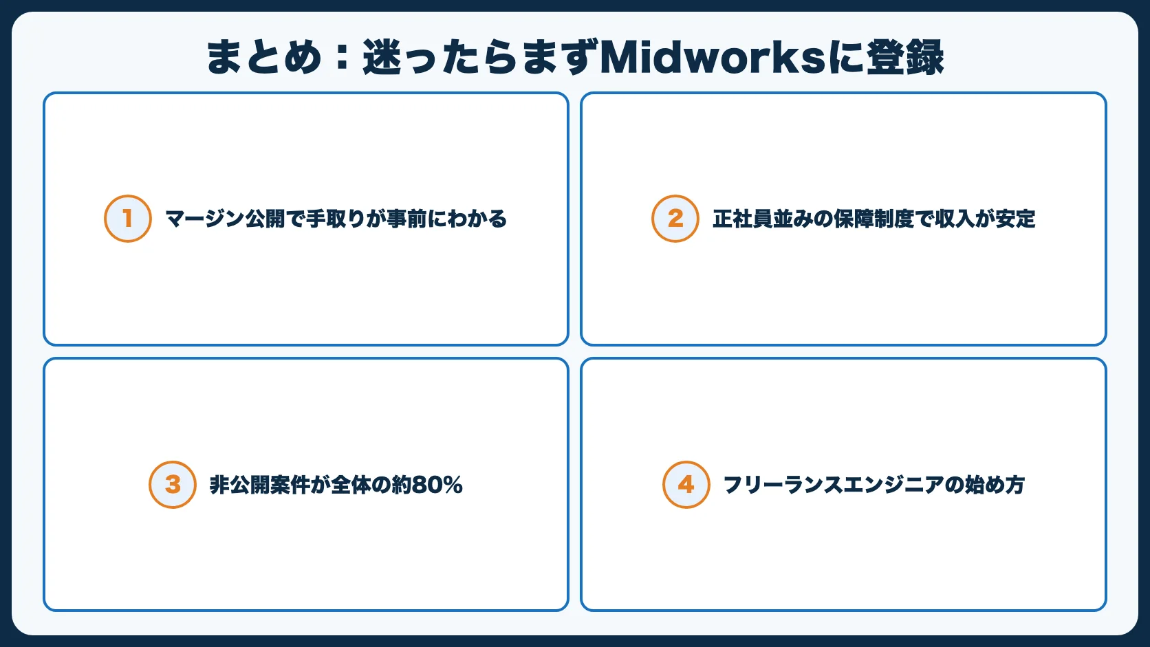 まとめ：迷ったらまずMidworksに登録