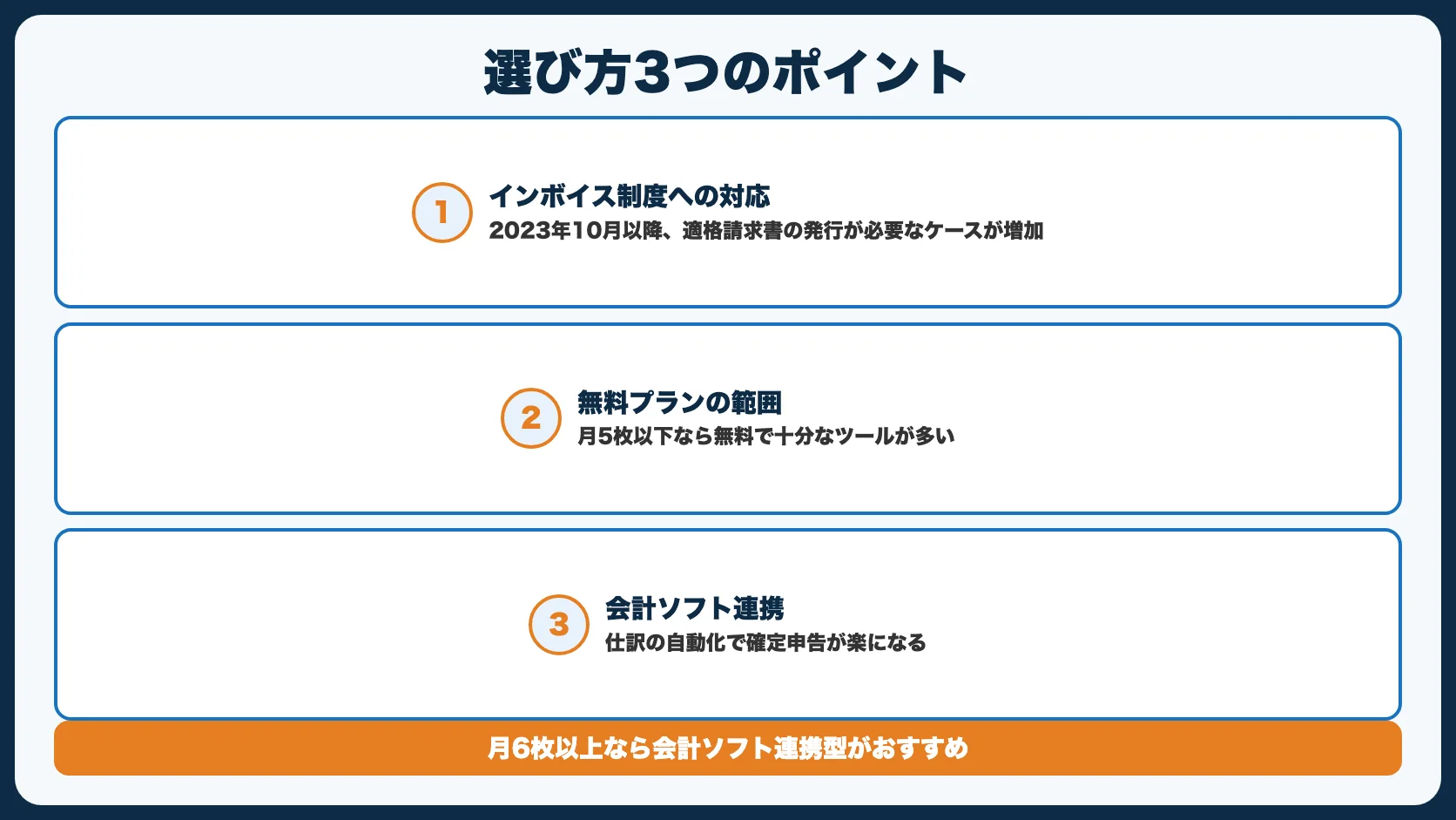 【結論】請求書作成ツールの選び方3つのポイント