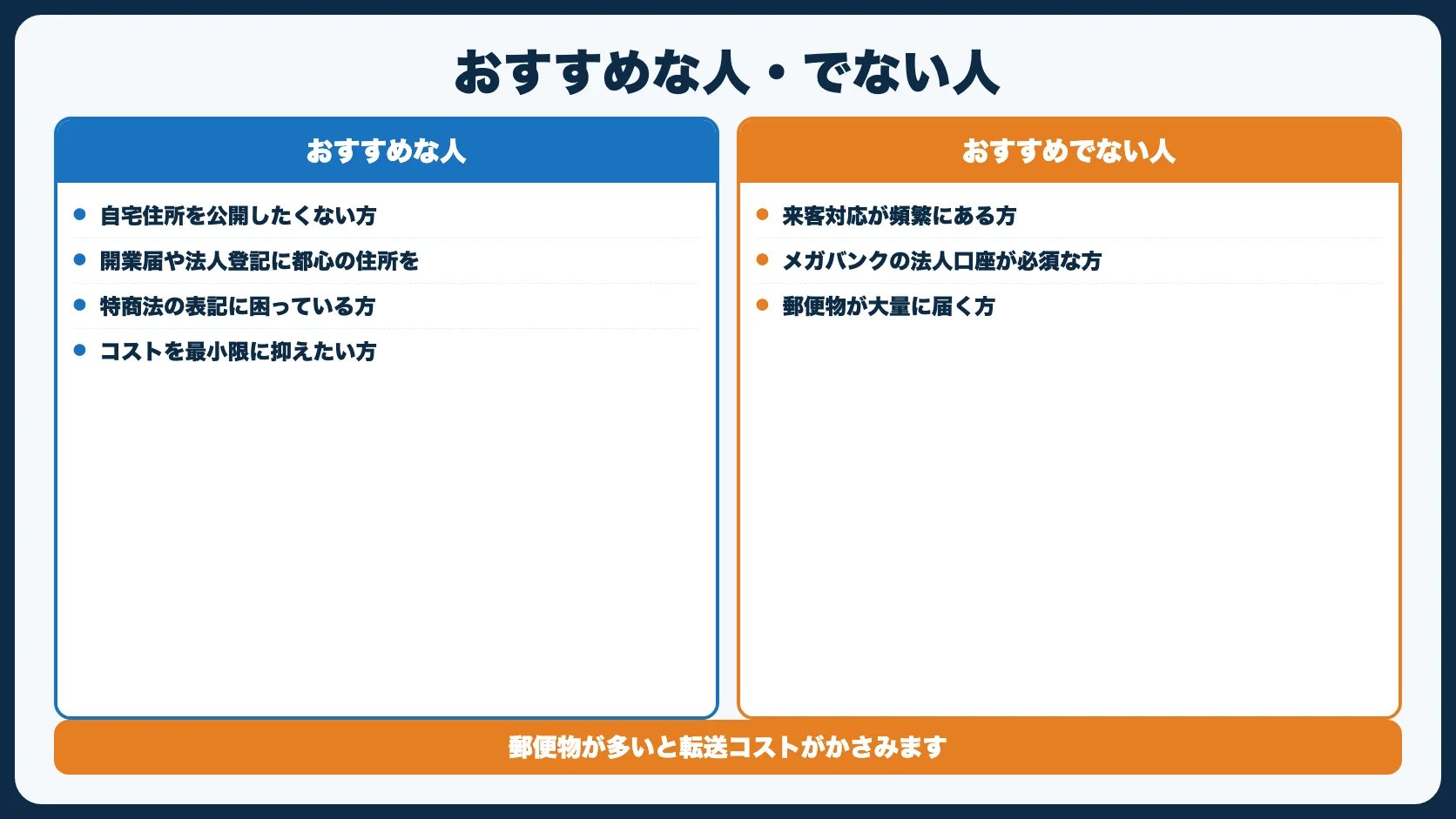 バーチャルオフィスがおすすめな人・おすすめでない人