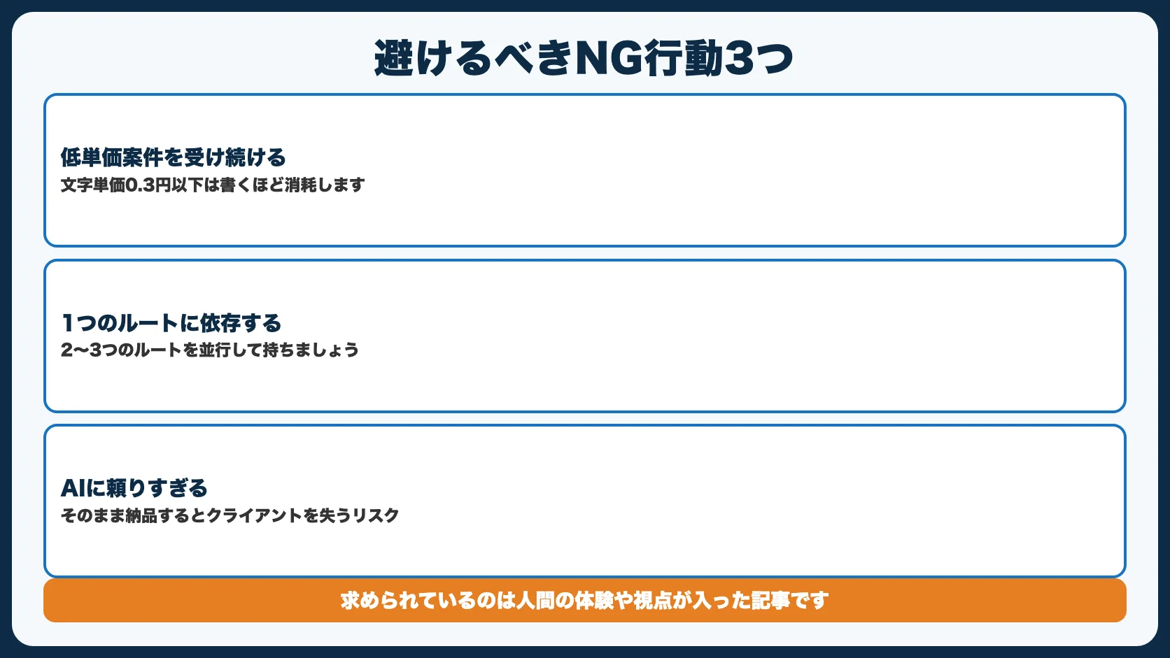 Webライターが避けるべきNG行動