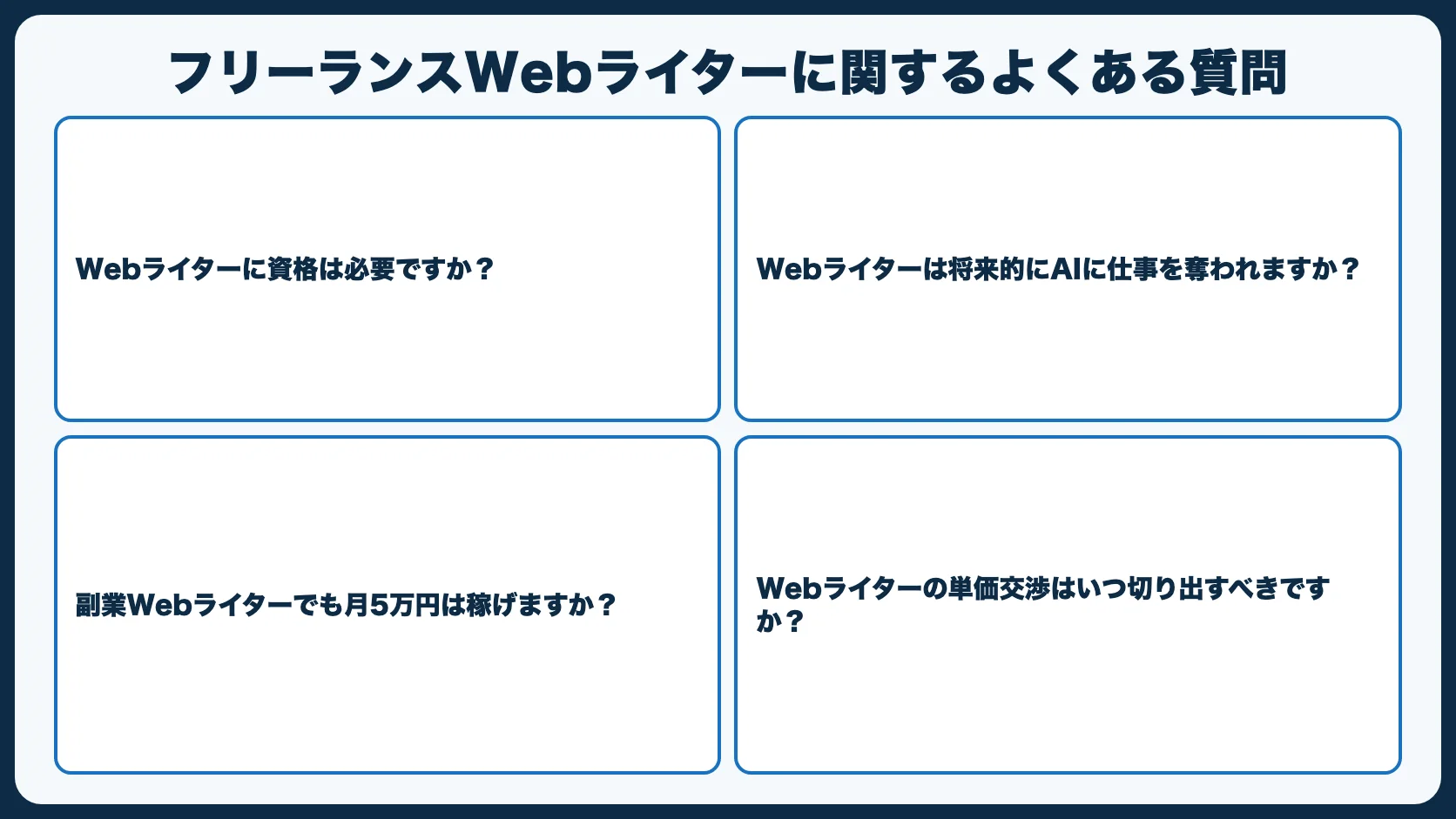 フリーランスWebライターに関するよくある質問